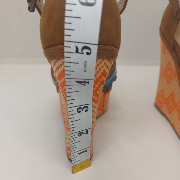 ALDO Multi Color Platform Wedge Sandals Women's Size US 6.5/ EUR 37 - Picture 9 of 11